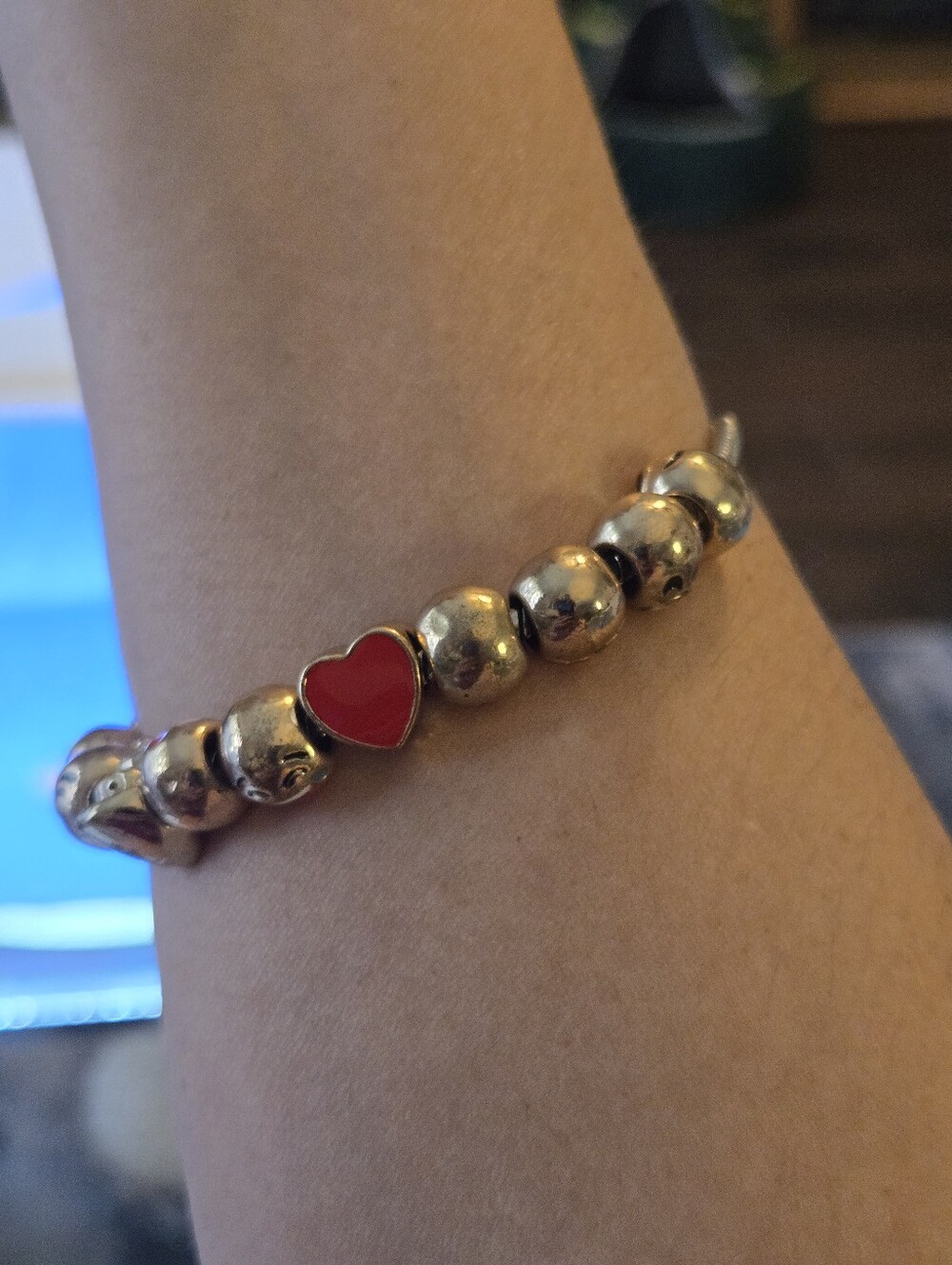 Fun Novelty Emoji Multi-Charm Snake Chain Bracelet Silver Tone Metal Unbranded